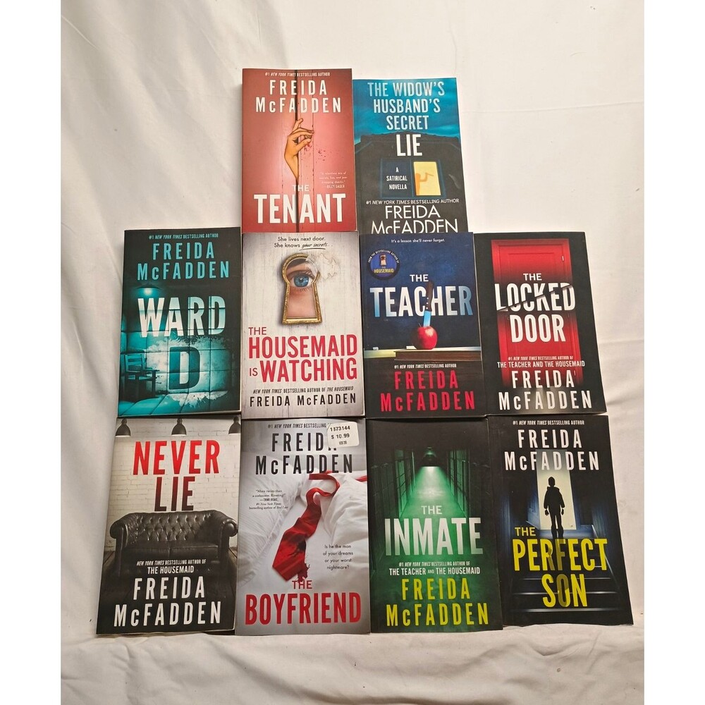 Freida McFadden 10 Book Lot Thriller Paperback Tenant Teacher Inmate Never Lie
